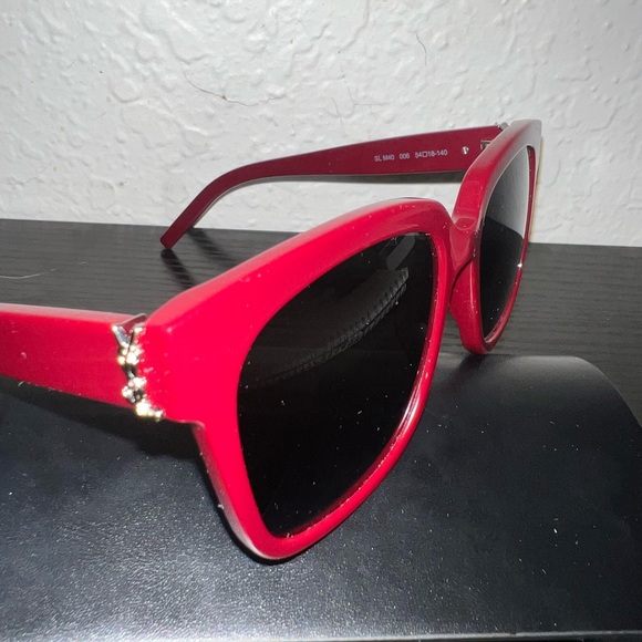Saint Laurent Burgundy Sunglasses - Picture 2 of 8